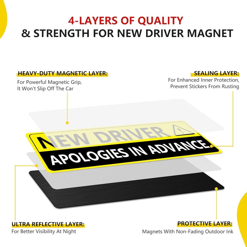 Pakeed Funny Reusable New Driver Magnet for Car Please Be Patient Student Driver Magnet New Driver, Teen Rookie Novice Vehicle Bumper Sticker for Men - Image 4